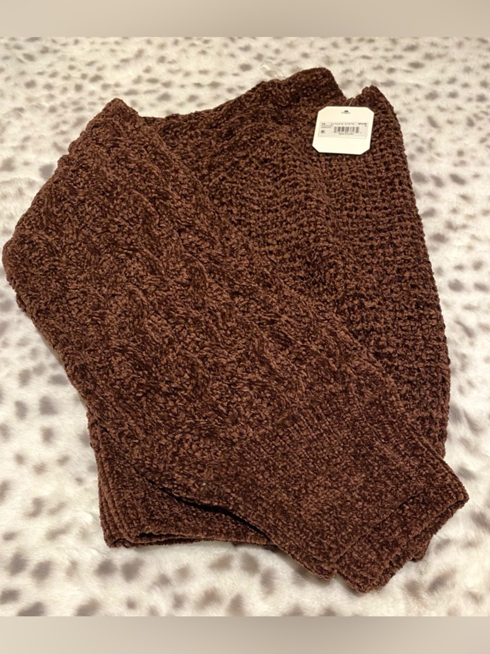Altar'd State Chunky Scoop Neck Sweater in Chocolate - Picture 1 of 3